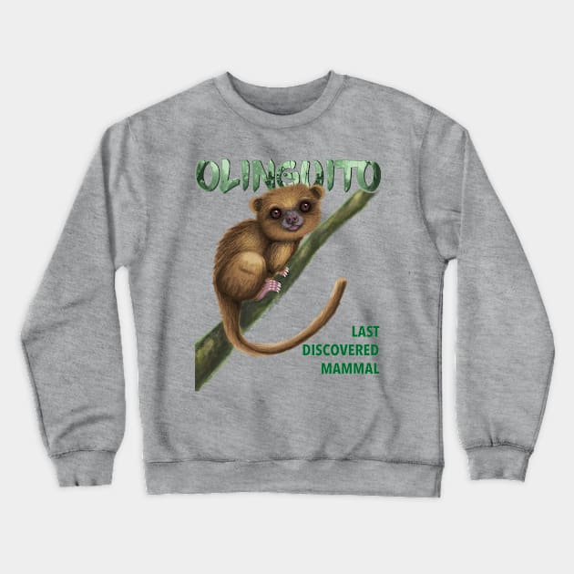 Mammal - Olinguito Crewneck Sweatshirt by RebecaZum